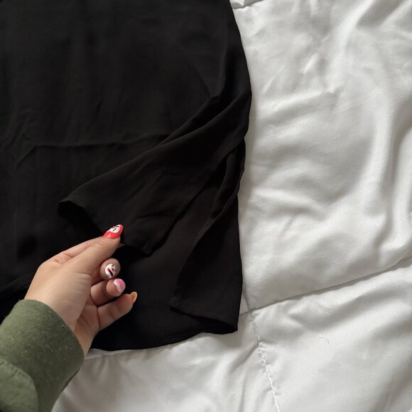 Lush Womens Blouse Sleeveless Black High Neck Layered Lightweight - Picture 6 of 8